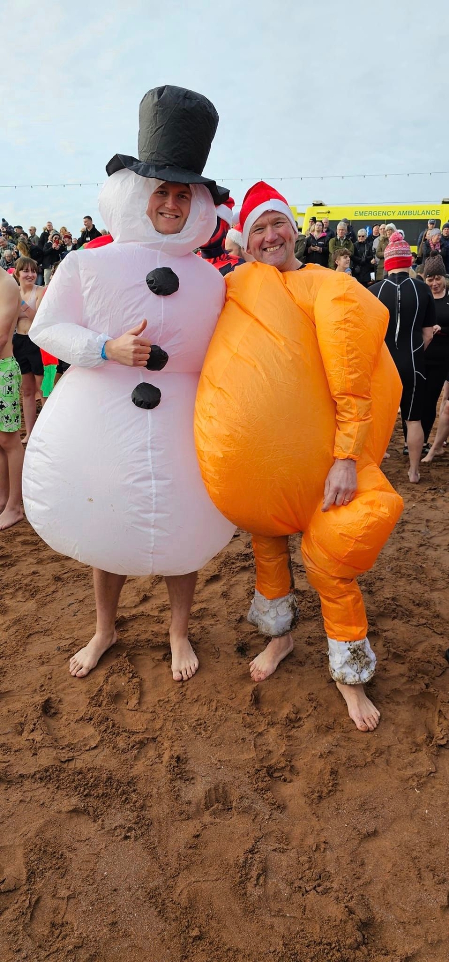 All dressed up for the Paignton Boxing Day dip
