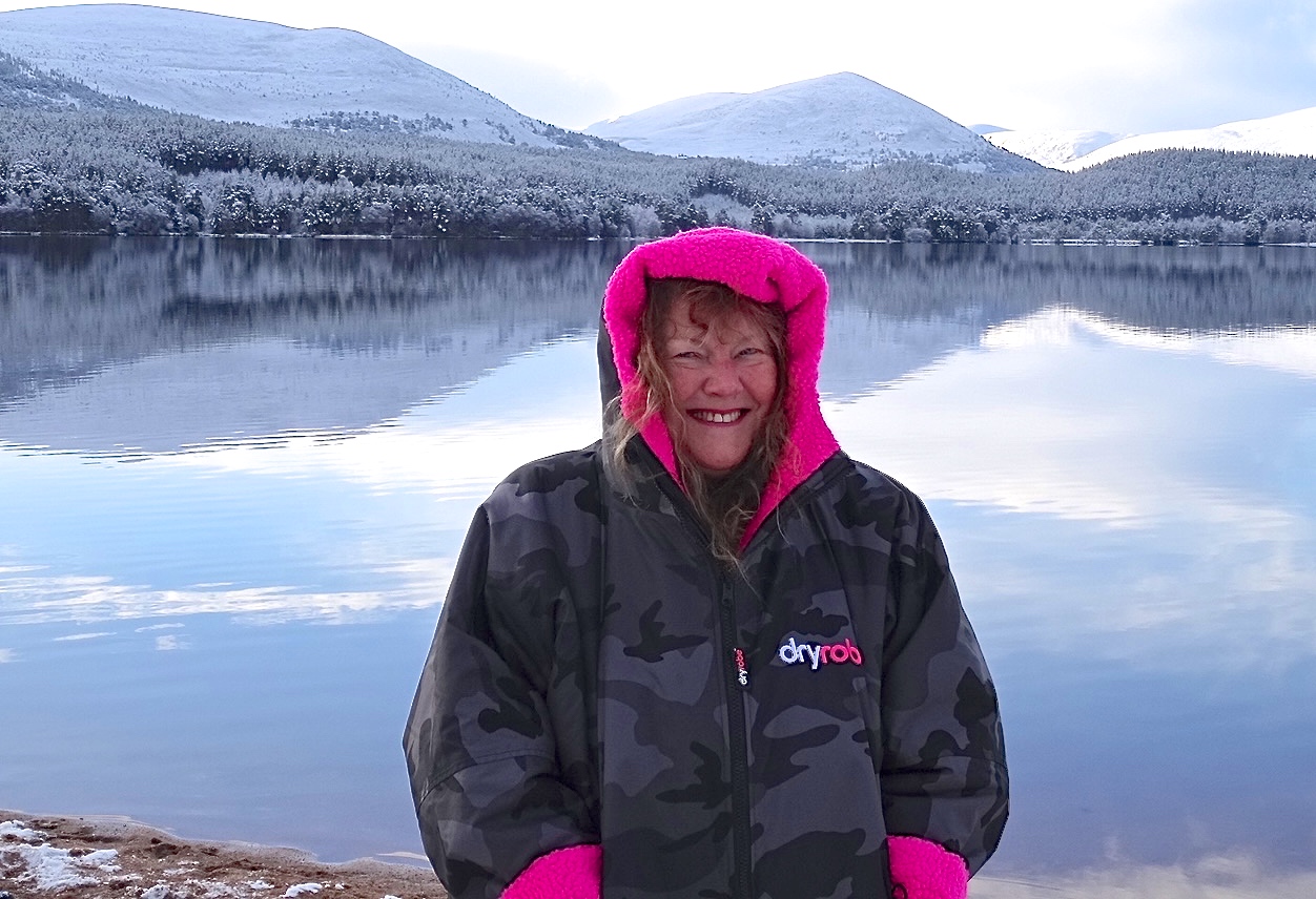 Ice Maiden Gerry Roberts in the freezing loch