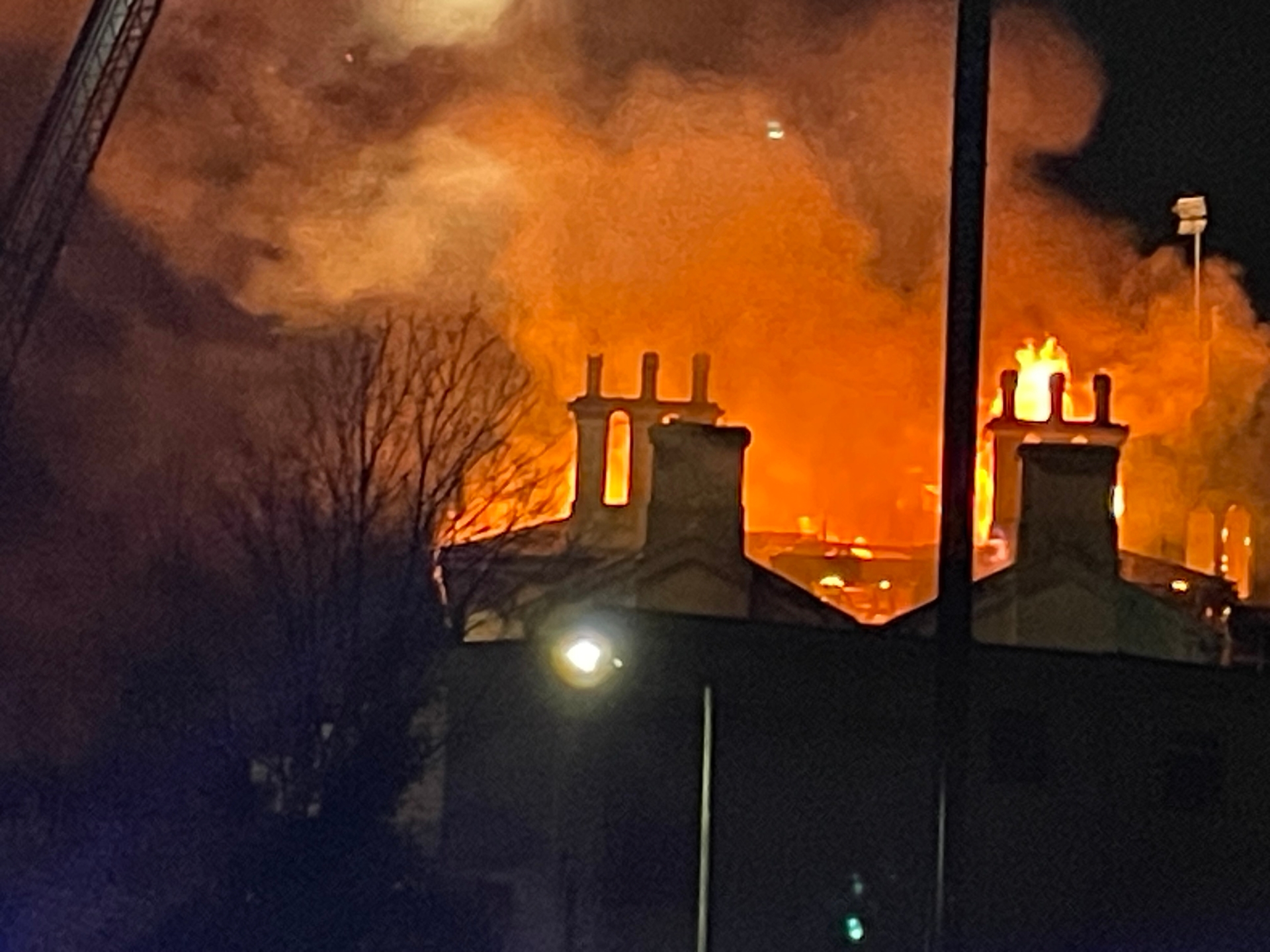 Flames engulf the Coppice