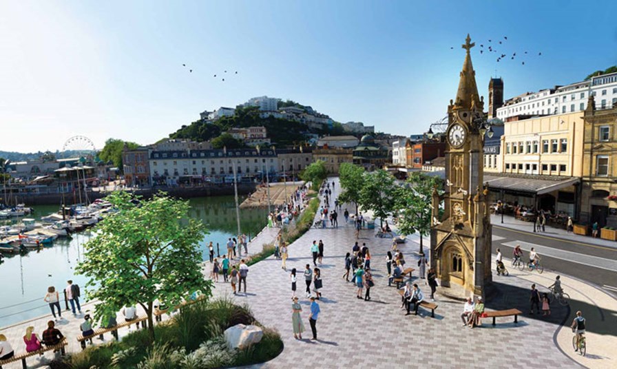 How the re-modelled harbourside will look Pic Torbay Council