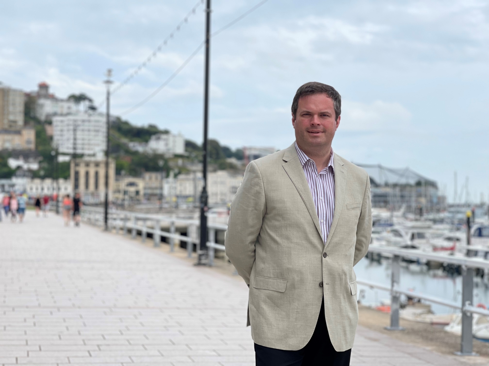 Kevin Foster on Torquay seafront Pic Andrew Barrand
