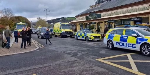Police and fire at the scene in Dartmouth today