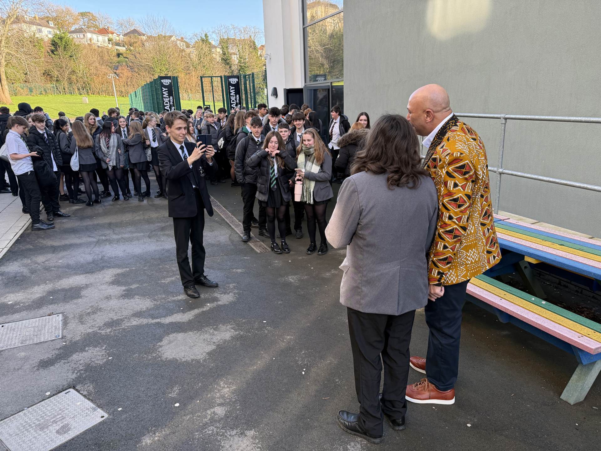 Chris Lubbe is welcomed to Torquay Academy