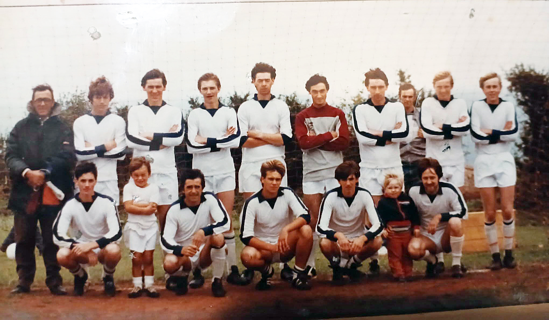 Andy Uglow and his Watcombe United team - he is 7th from left on the back row