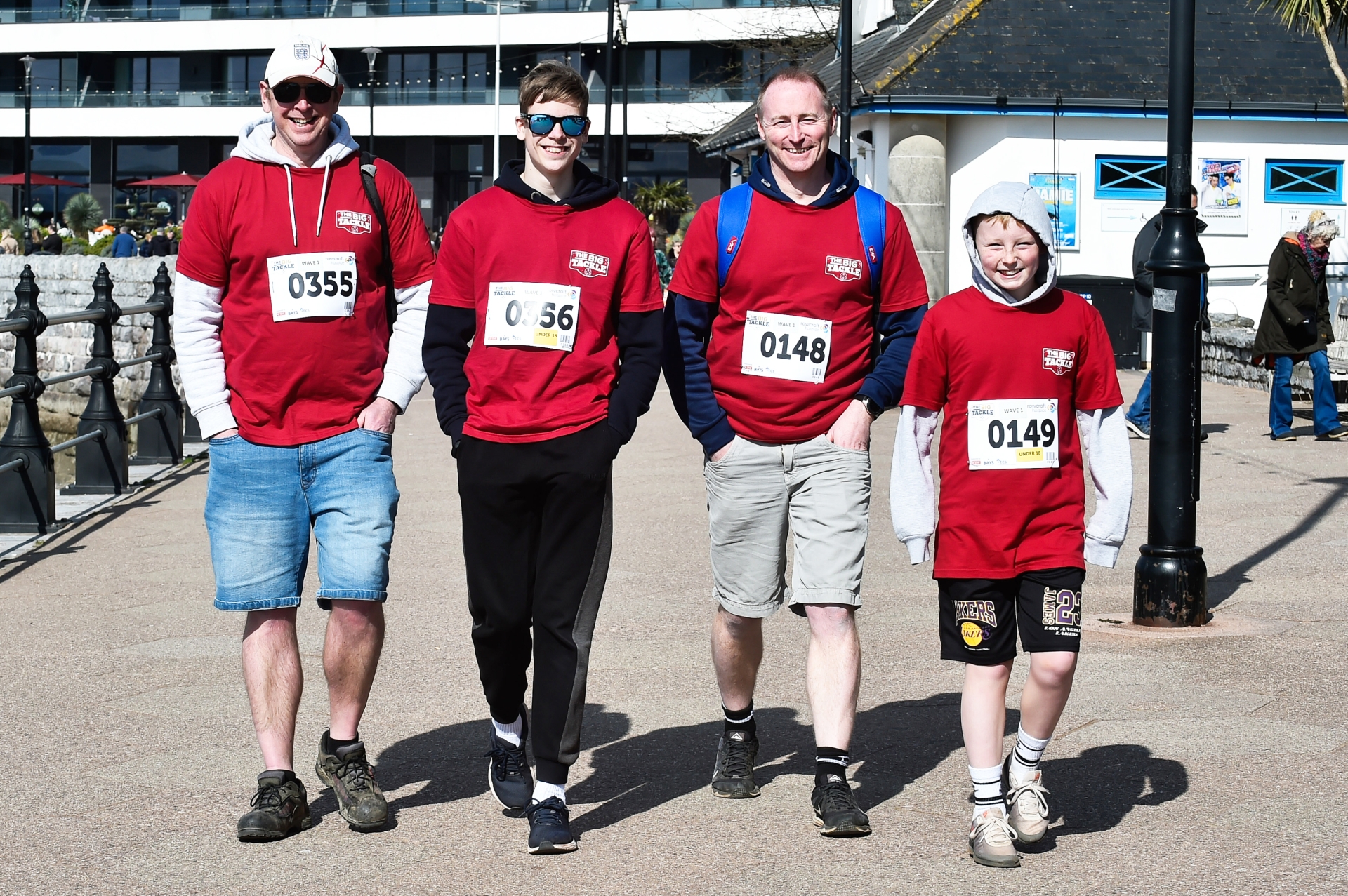 Big Tackle Team ‘Dads and Lads’ from Paignton (left to right) Neil Jones, 48, Lucas Jones, 14, Sean Gibbs, 46, Elliot Gibbs, 11.  Sean Gibbs 
