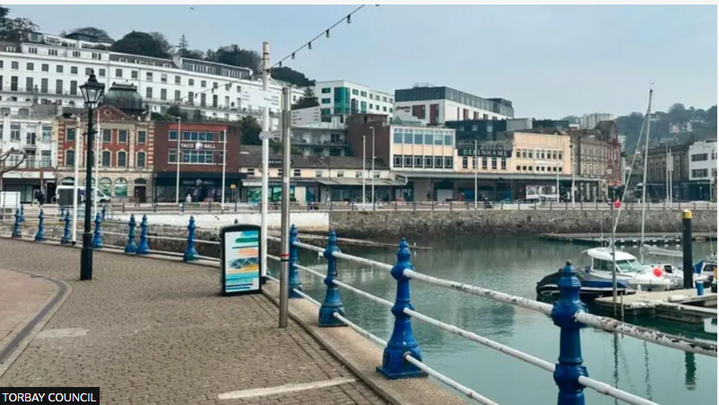 Torquay harbour and the Debenhams site