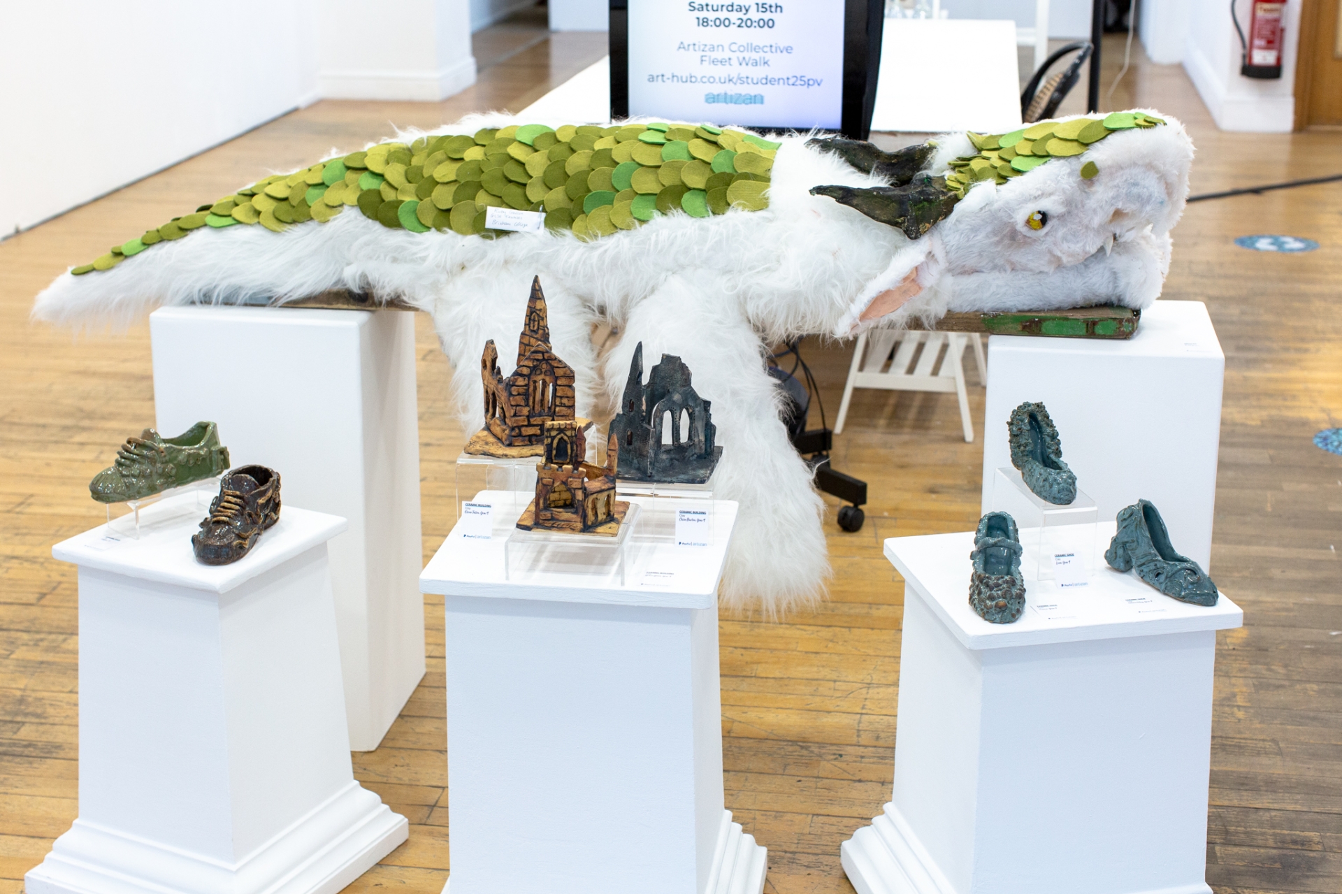 Student exhibition Sculptural practice and textiles were also included