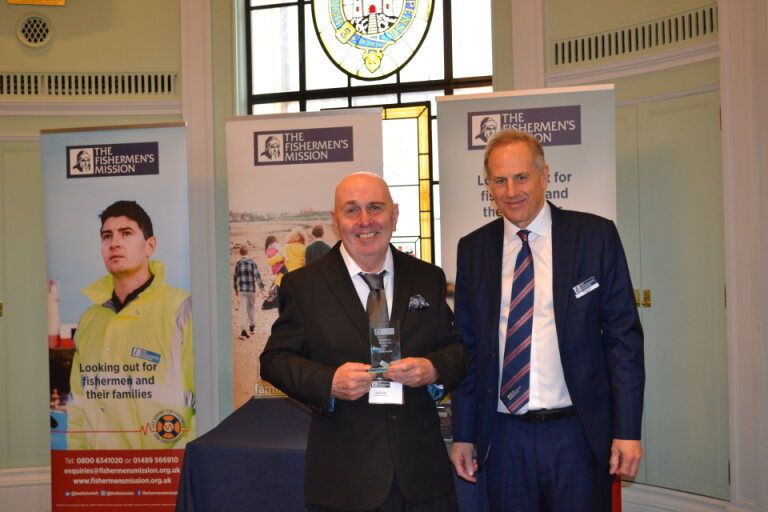MIssion awards Dean Astill with Fishermen's Mission Trustees chair Mark Greet