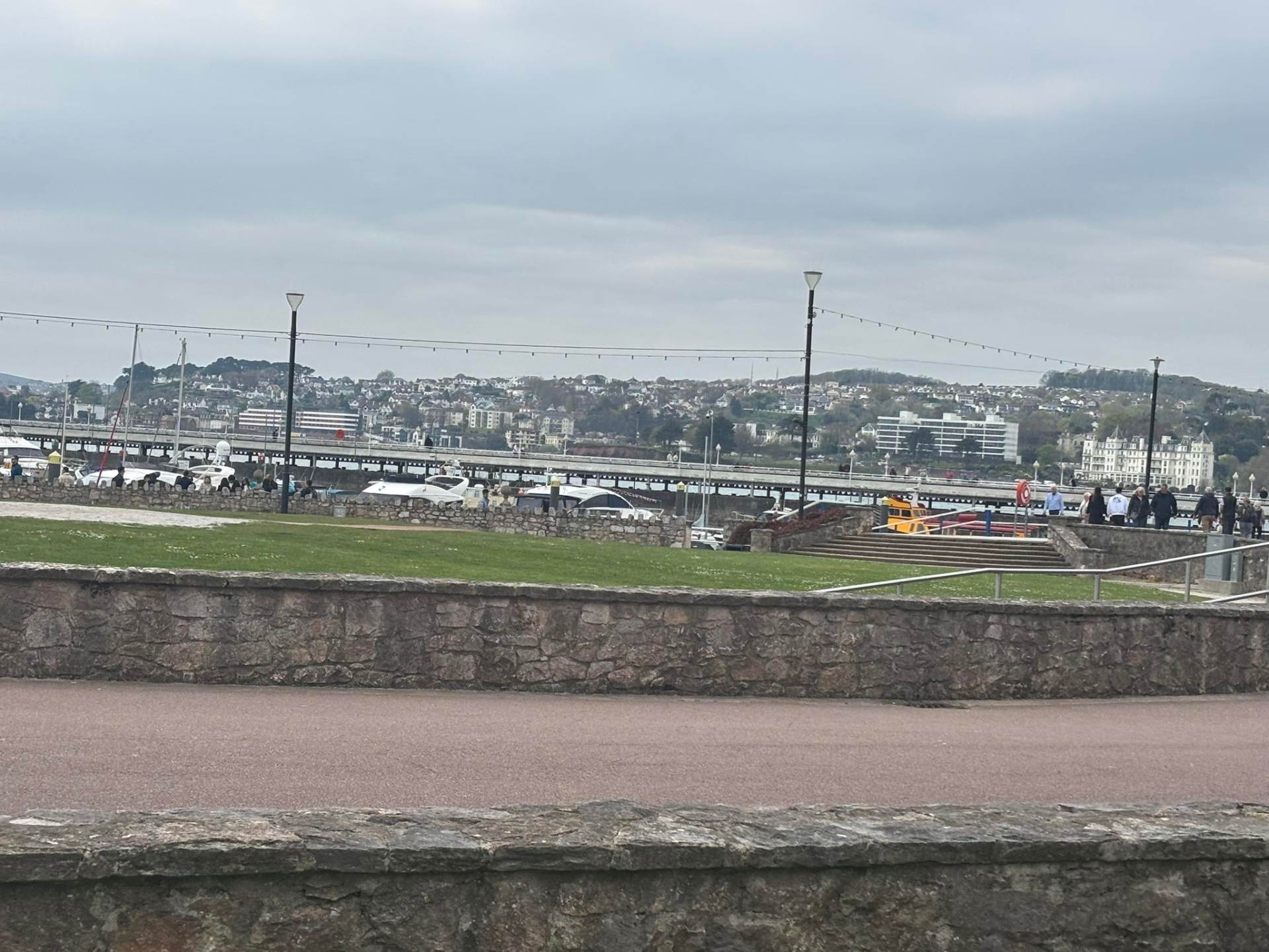 Torquay seafont view including the new Fragrance hotel at Corbyn Head