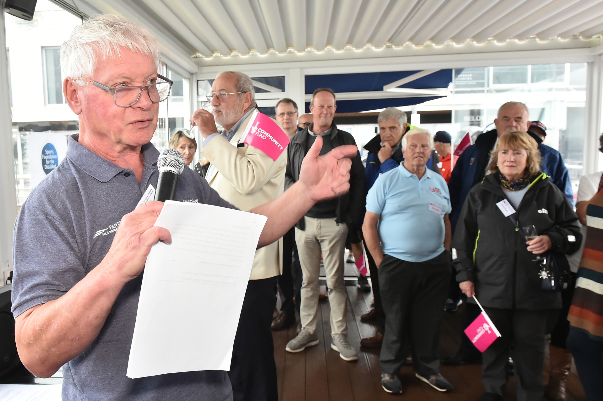 Steve Norman, vice-chair of the Torbay Disabled Sailing Association at the boat naming reception