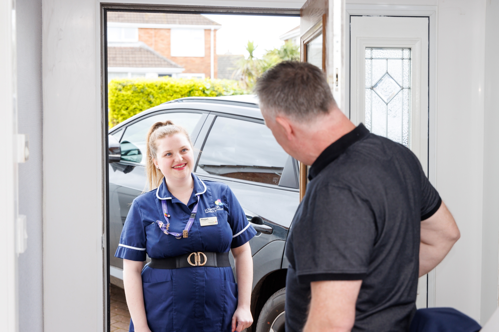 Hospice at Home nurse Megan King on visit to a patient at home