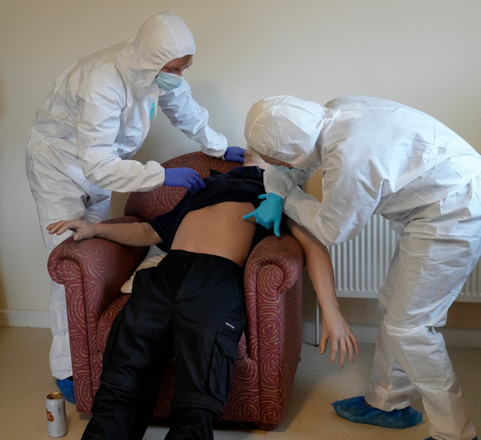 Forensic officers - Inside the crime scene house