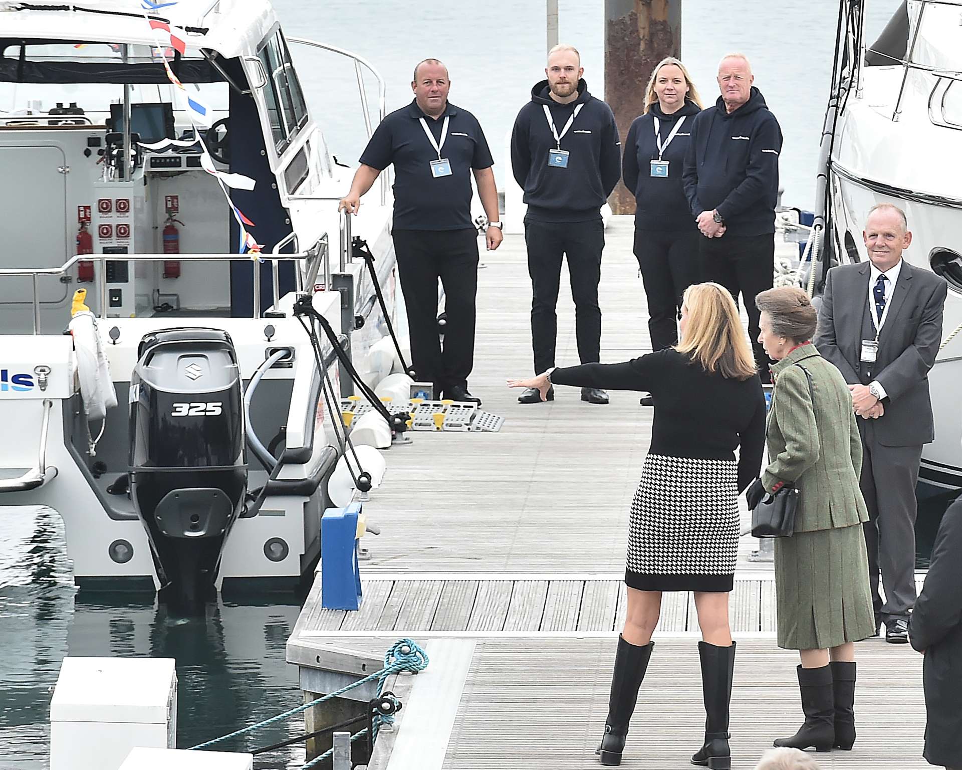 Princess Anne is shown the Wetwheels boat by director Michelle Brown