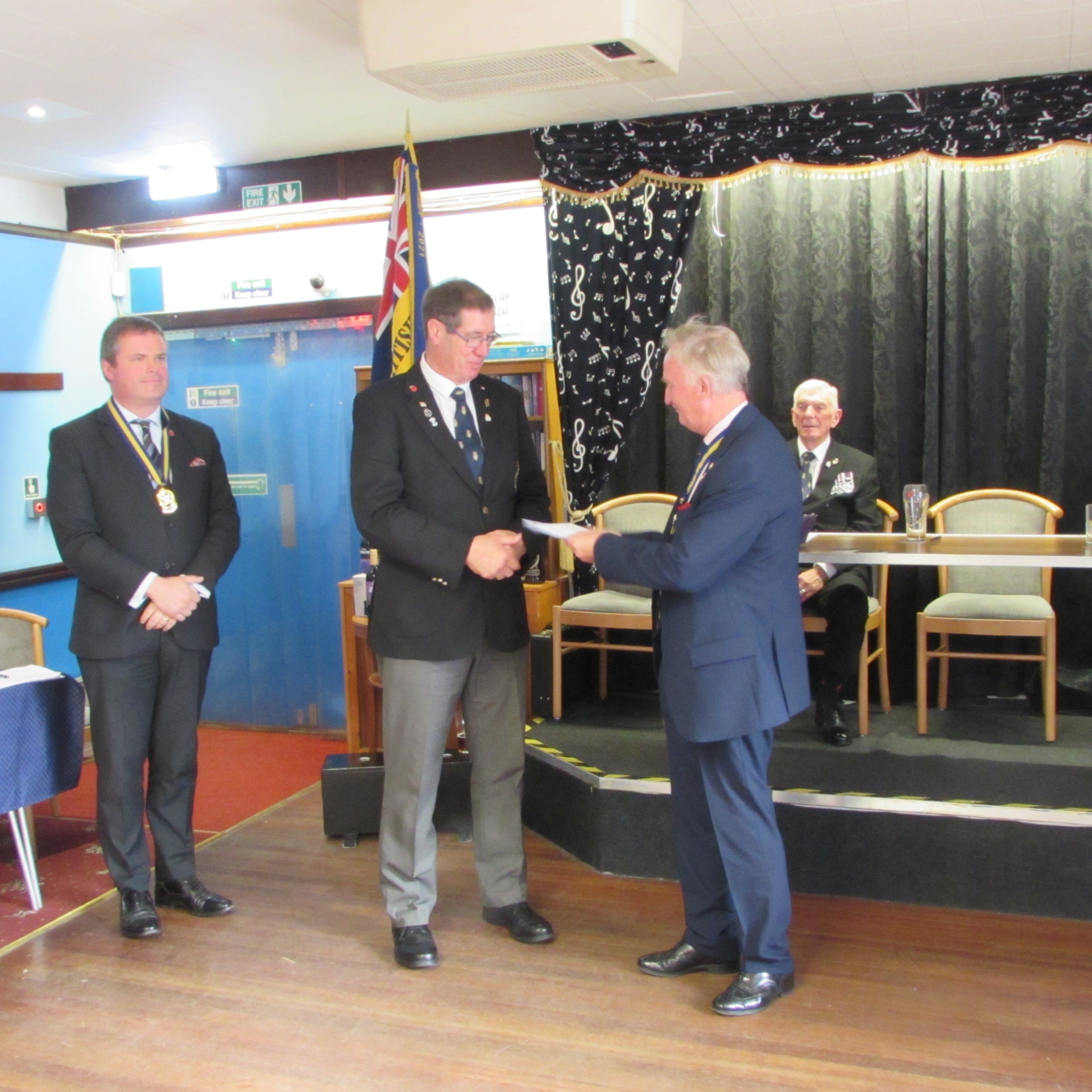 Devon RBL president Chris Snow and retiring Paignton RBL chair Gerard Sarsfield