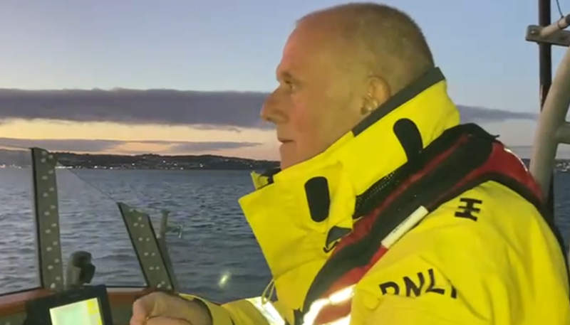 Ian Barney Barnaby on his final exercise on the Torbay lifeboat