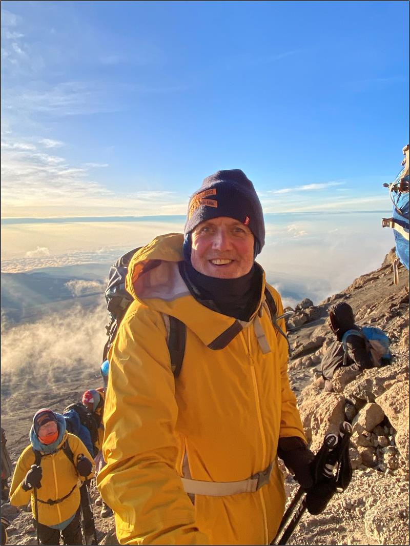 Ian Barney Barnaby on his way to the summit of Kilimanjaro 2023