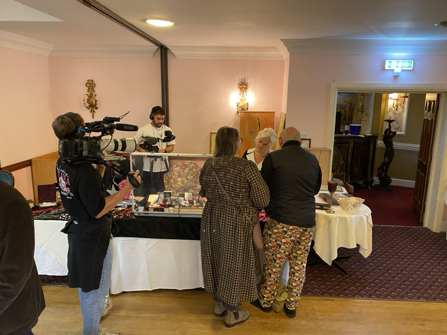Rotary antiques fair being filmed for Channel 4 TV programme Antiques Riviera