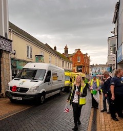 Ukraine convoy on parade through Brixham