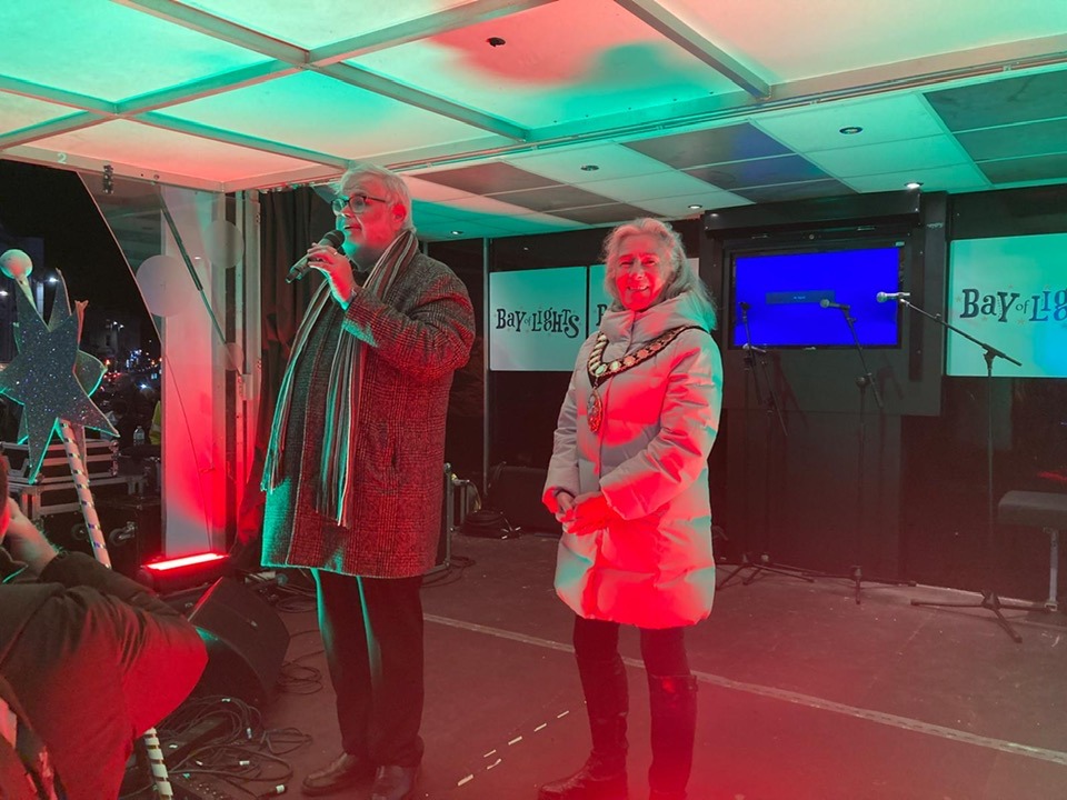 Bay of Lights welcome from council leader Dave Thomas and mayor Barbara Lewis