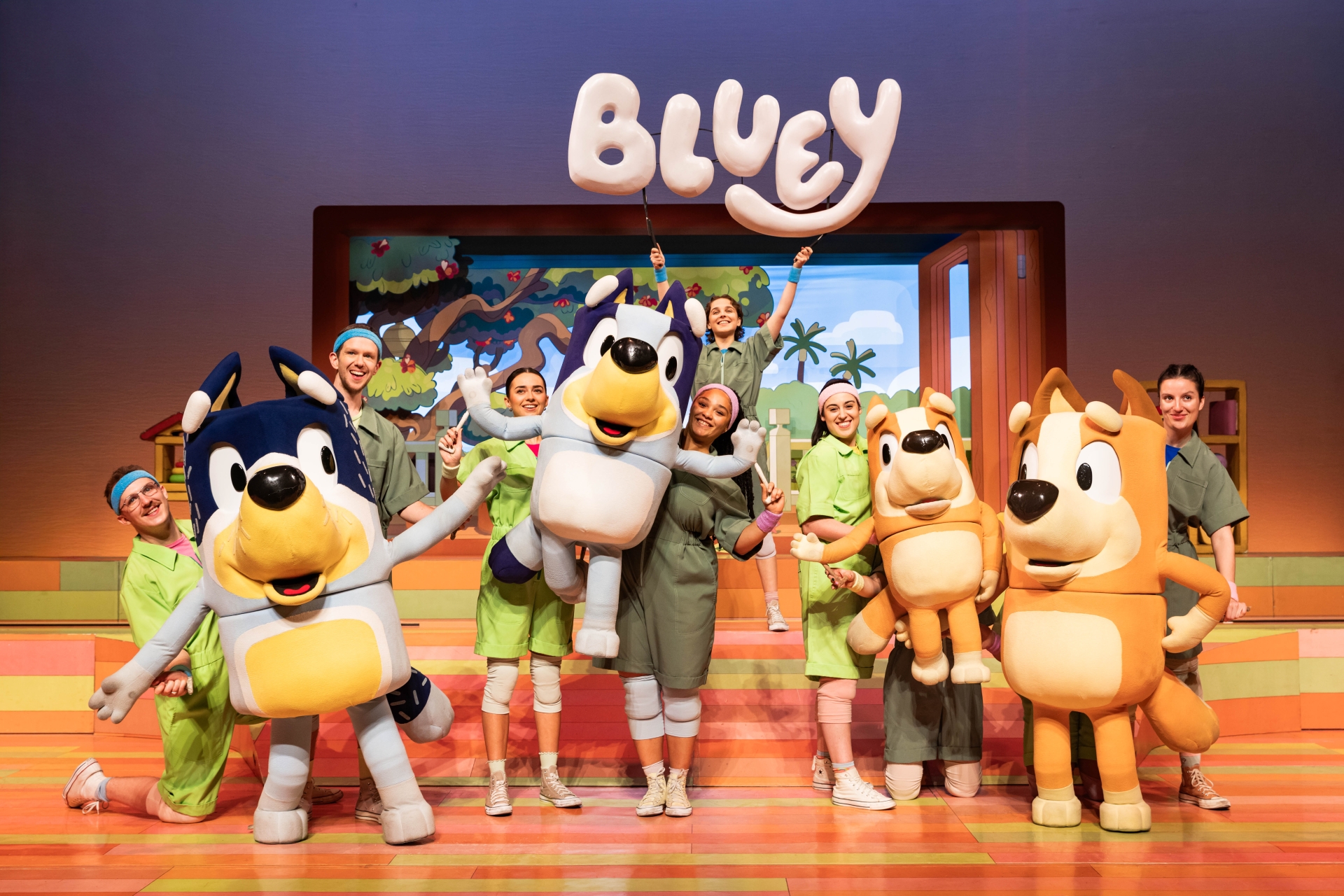 The Heelers wth the cast of Bluey’s Big Play Pic Mark Senior