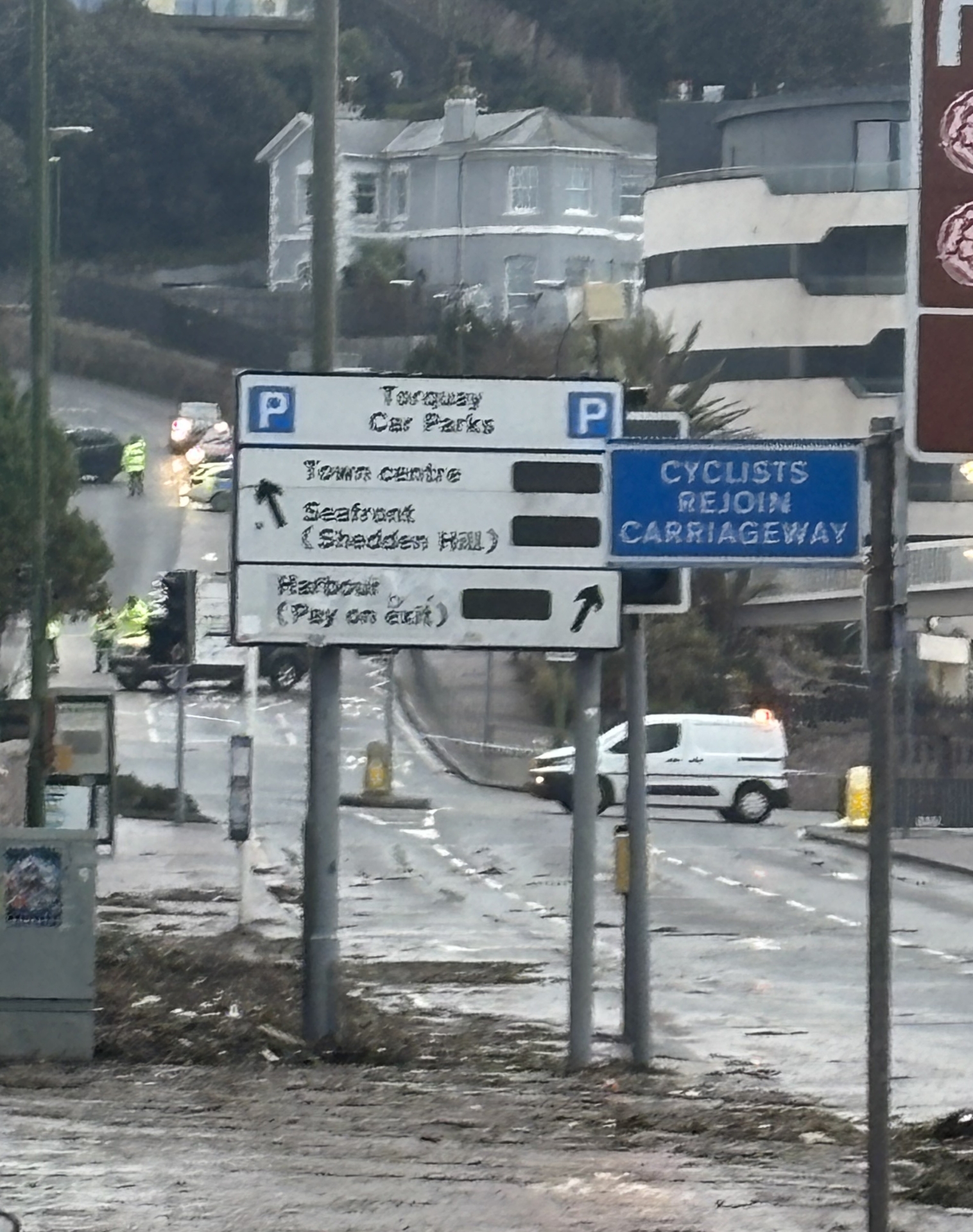 Torquay seafront cordoned off from Shedden Hill 