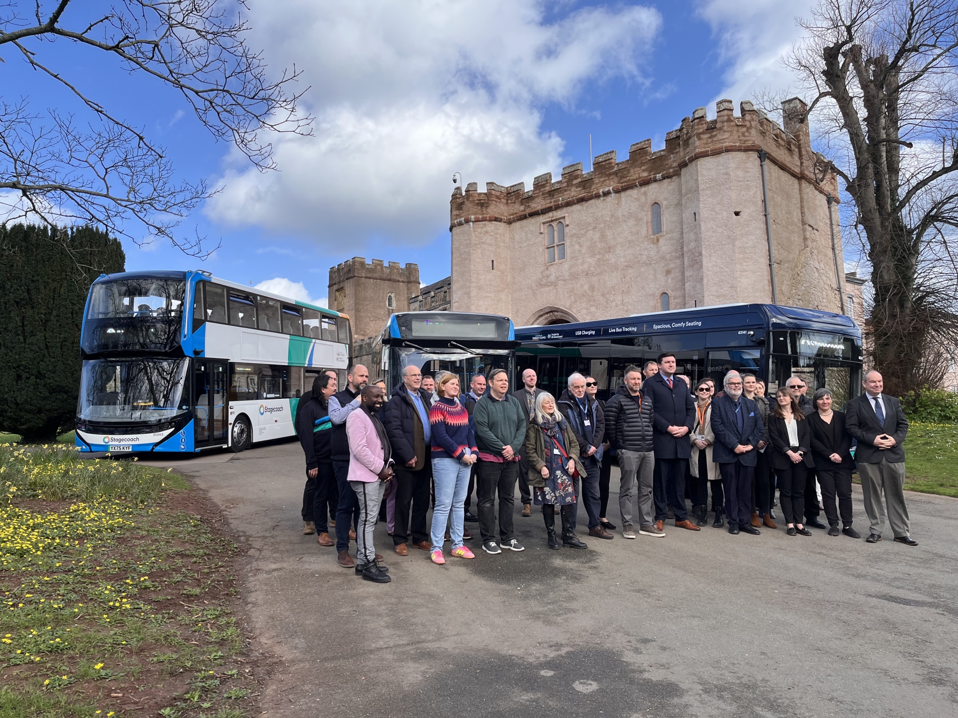 Stagecoach electric bus fleet launched at Torre Abbey Pic LDRS