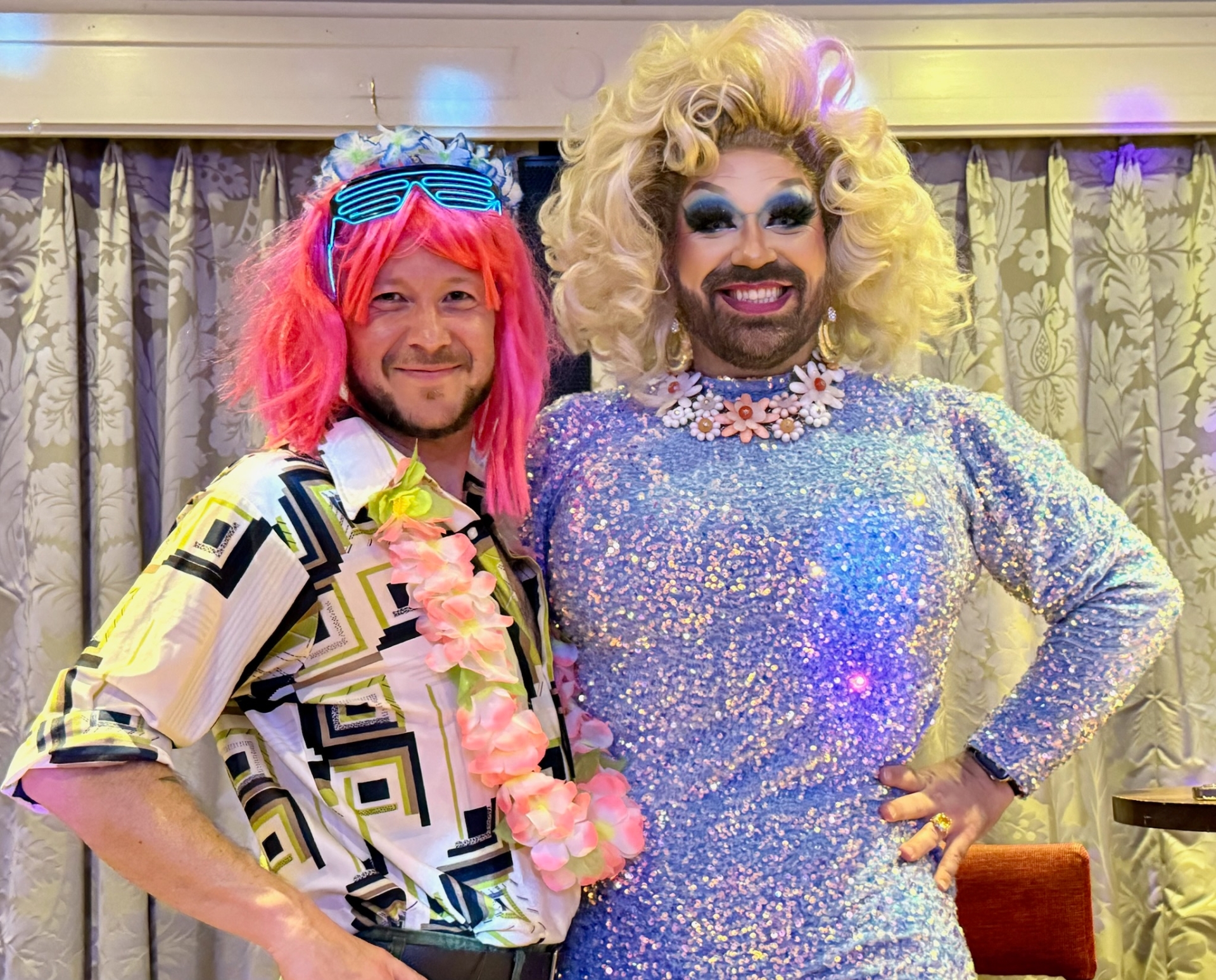 Roberta Calamari and DJ Zaid Al-Rikabi at the Totnes Fringe Festival Fundraising event