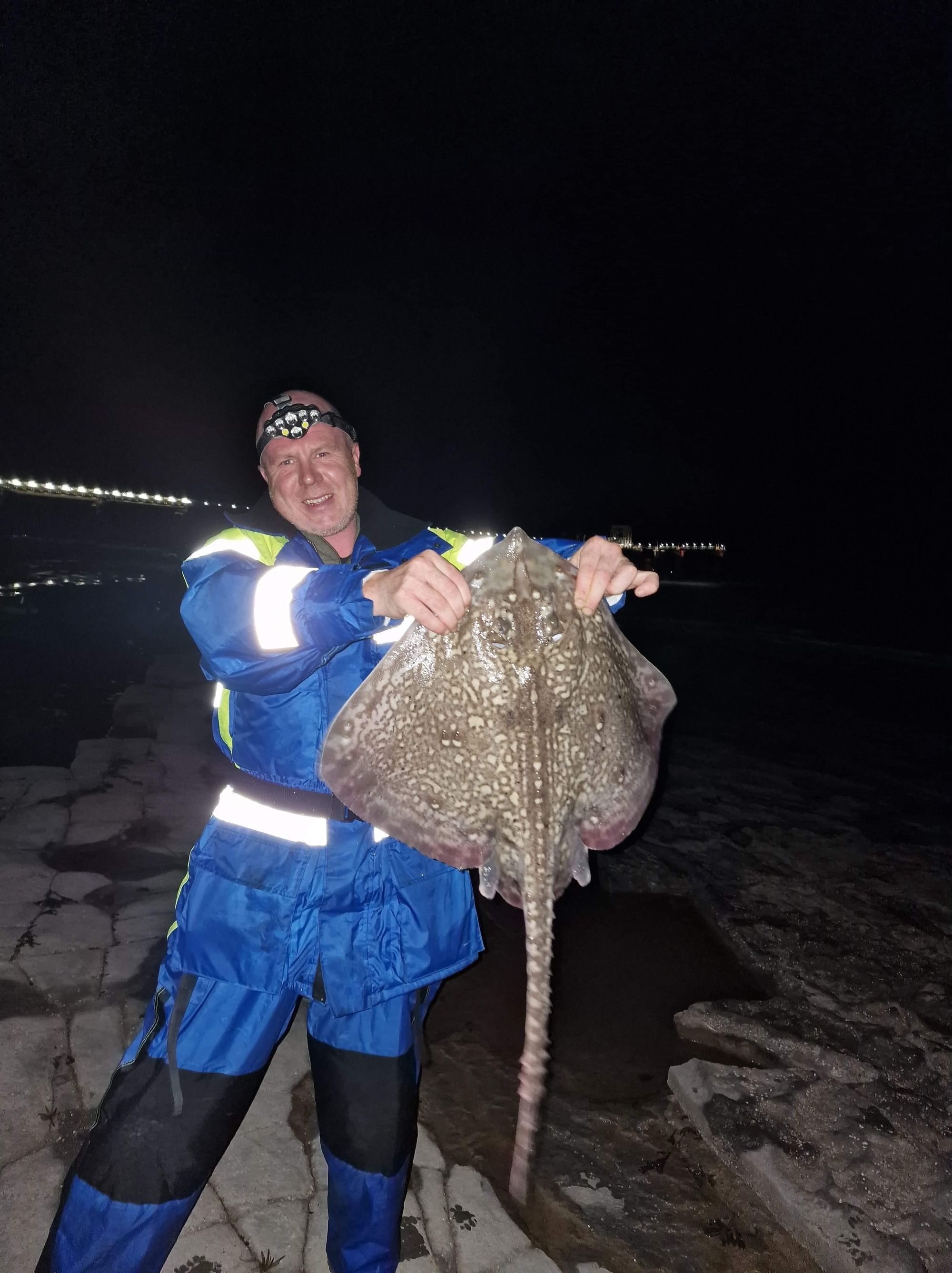 Kev Madeley with a thornback ray