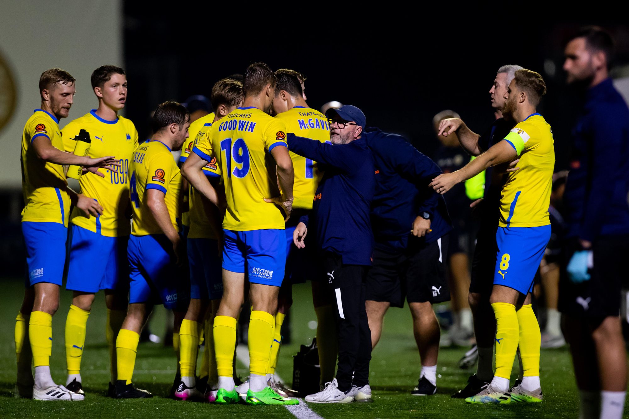Team talk from manager Gary Johnson on Tuesday. Credit: Federico Guerra Maranesi/PPAUK