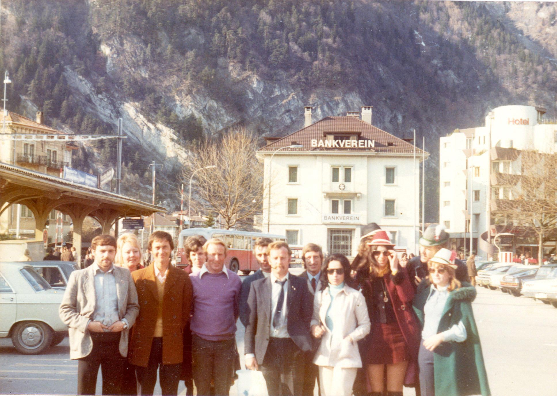 Walking up the main street of Interlaken after our 4-0 victory.