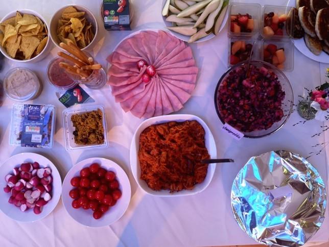 Some of the foods on offer at the party