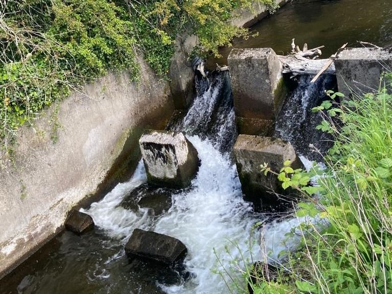 How the weir looked before - steps in fast-flowing river