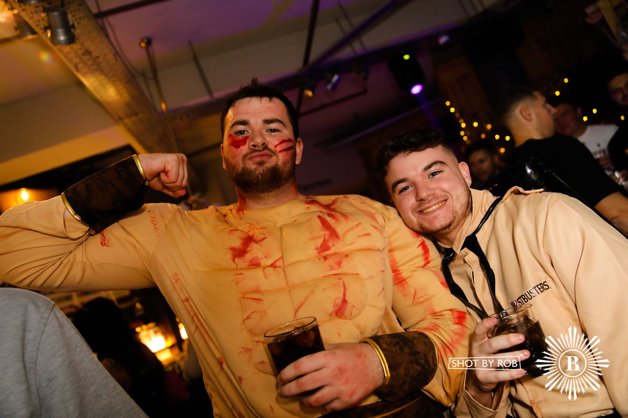 Revellers in Halloween costumes