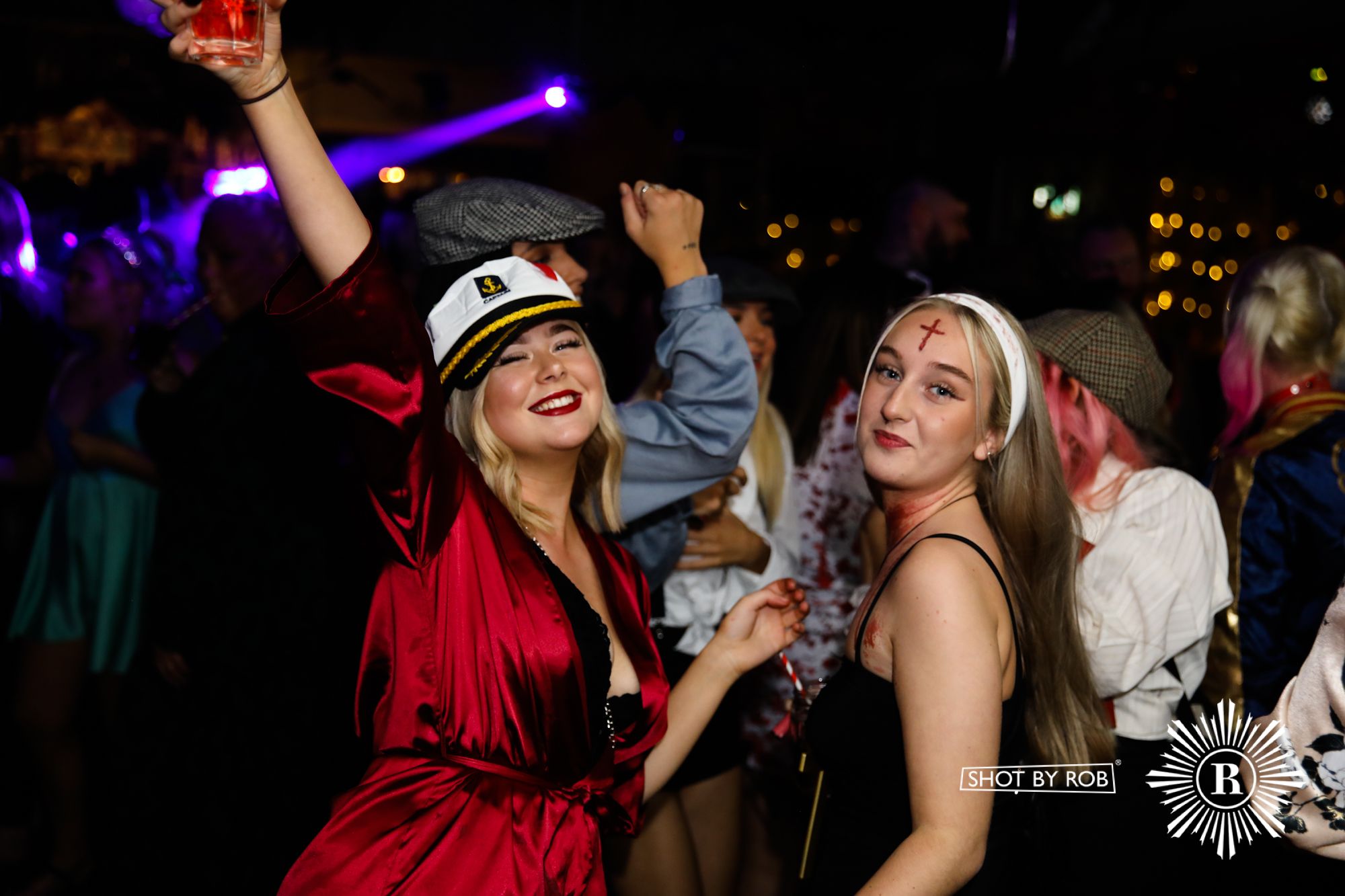 Revellers in Halloween costumes
