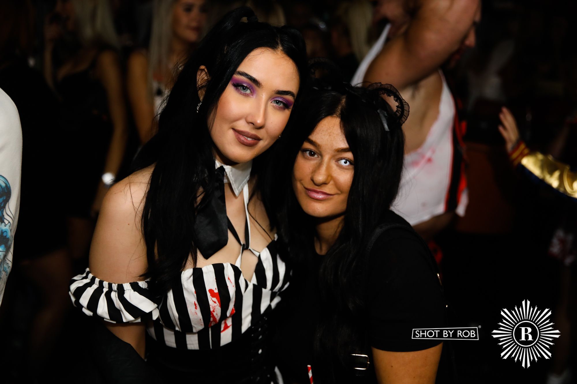 Revellers in Halloween costumes