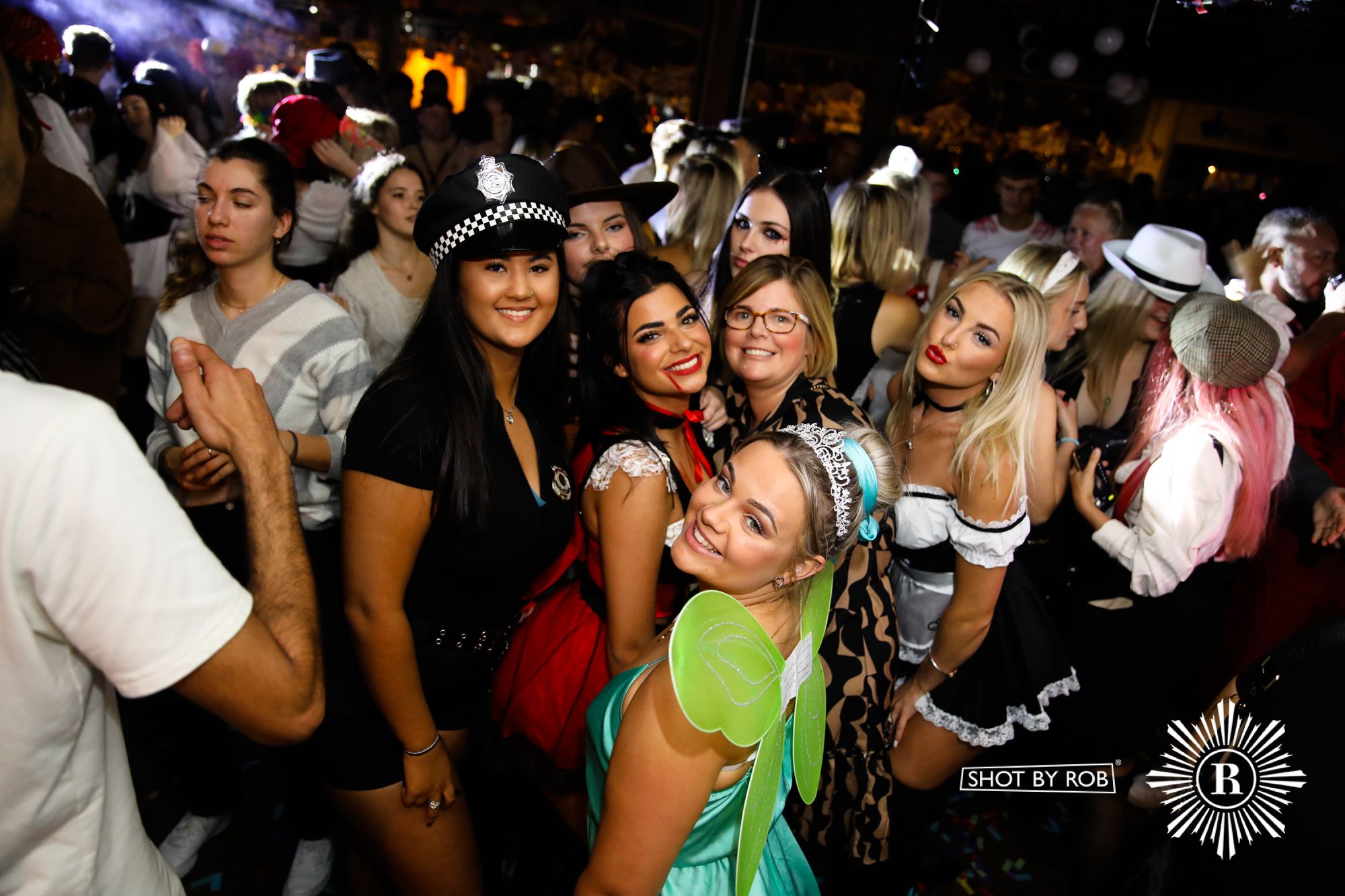 Revellers in Halloween costumes