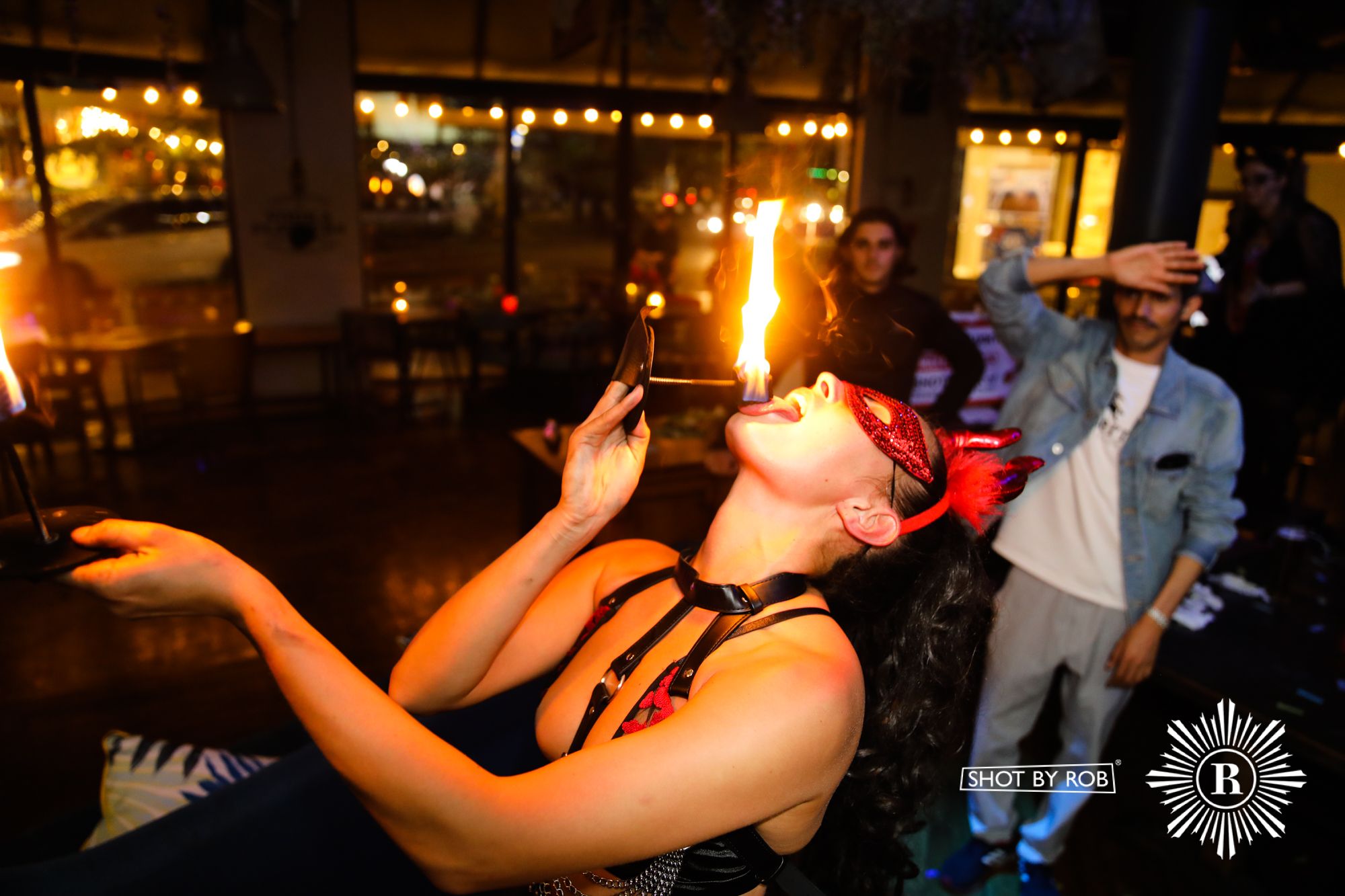 Revellers in Halloween costumes