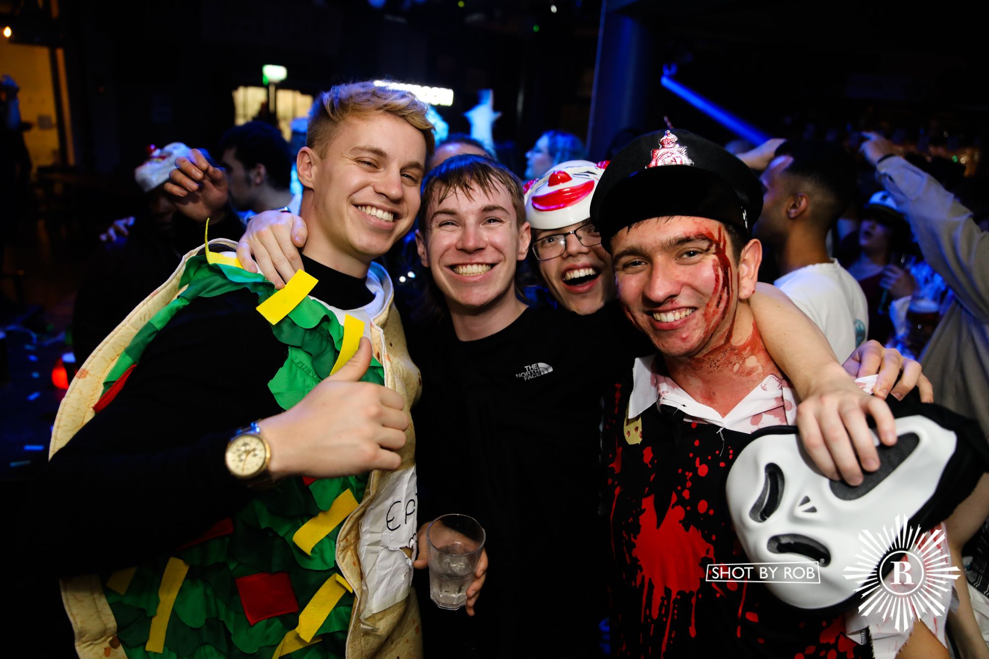 Revellers in Halloween costumes