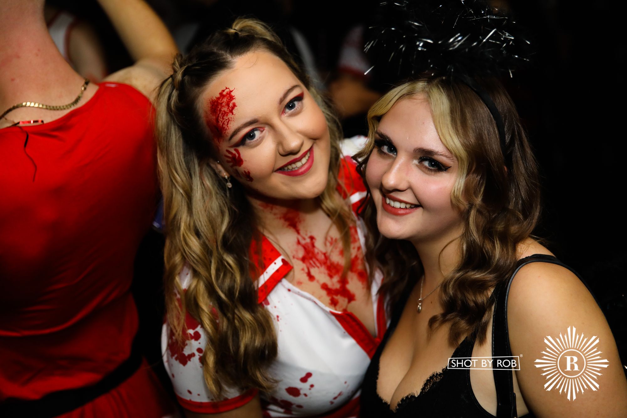 Revellers in Halloween costumes