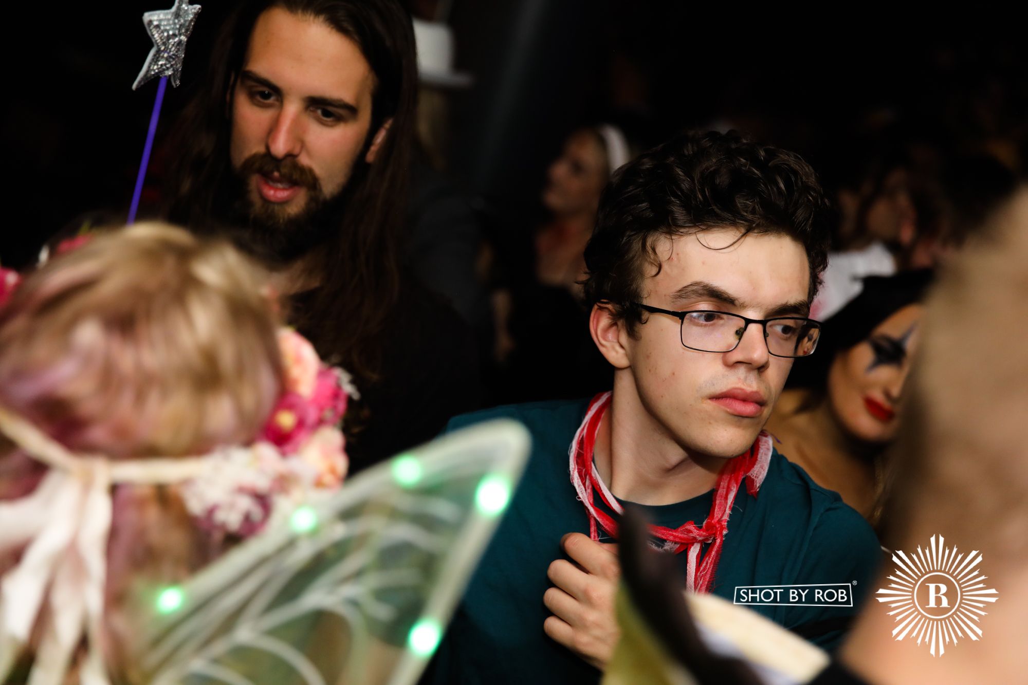 Revellers in Halloween costumes