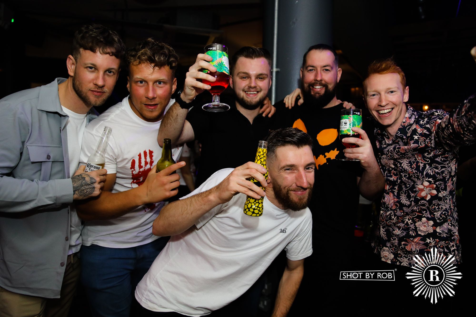 Revellers in Halloween costumes