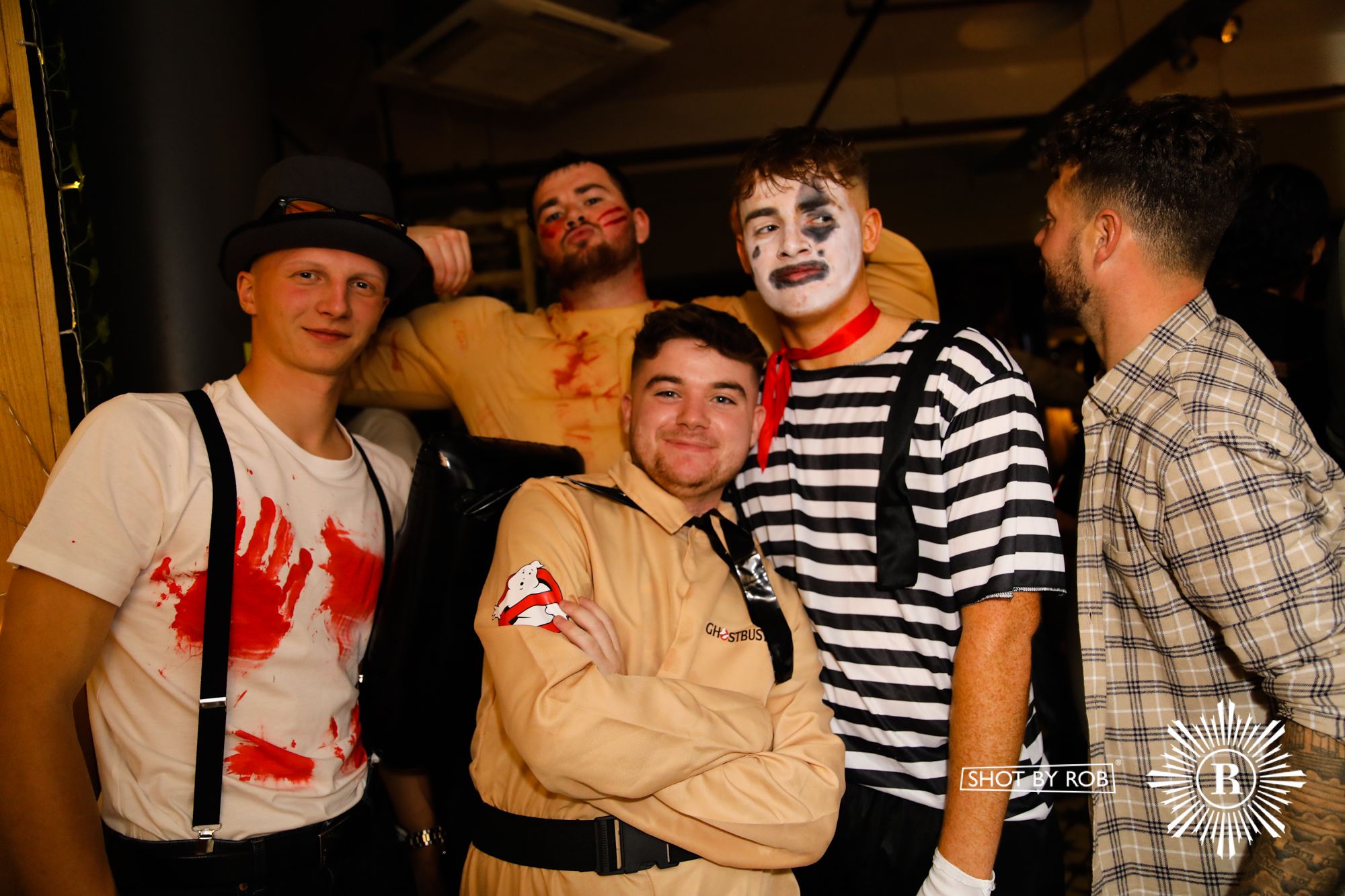 Revellers in Halloween costumes