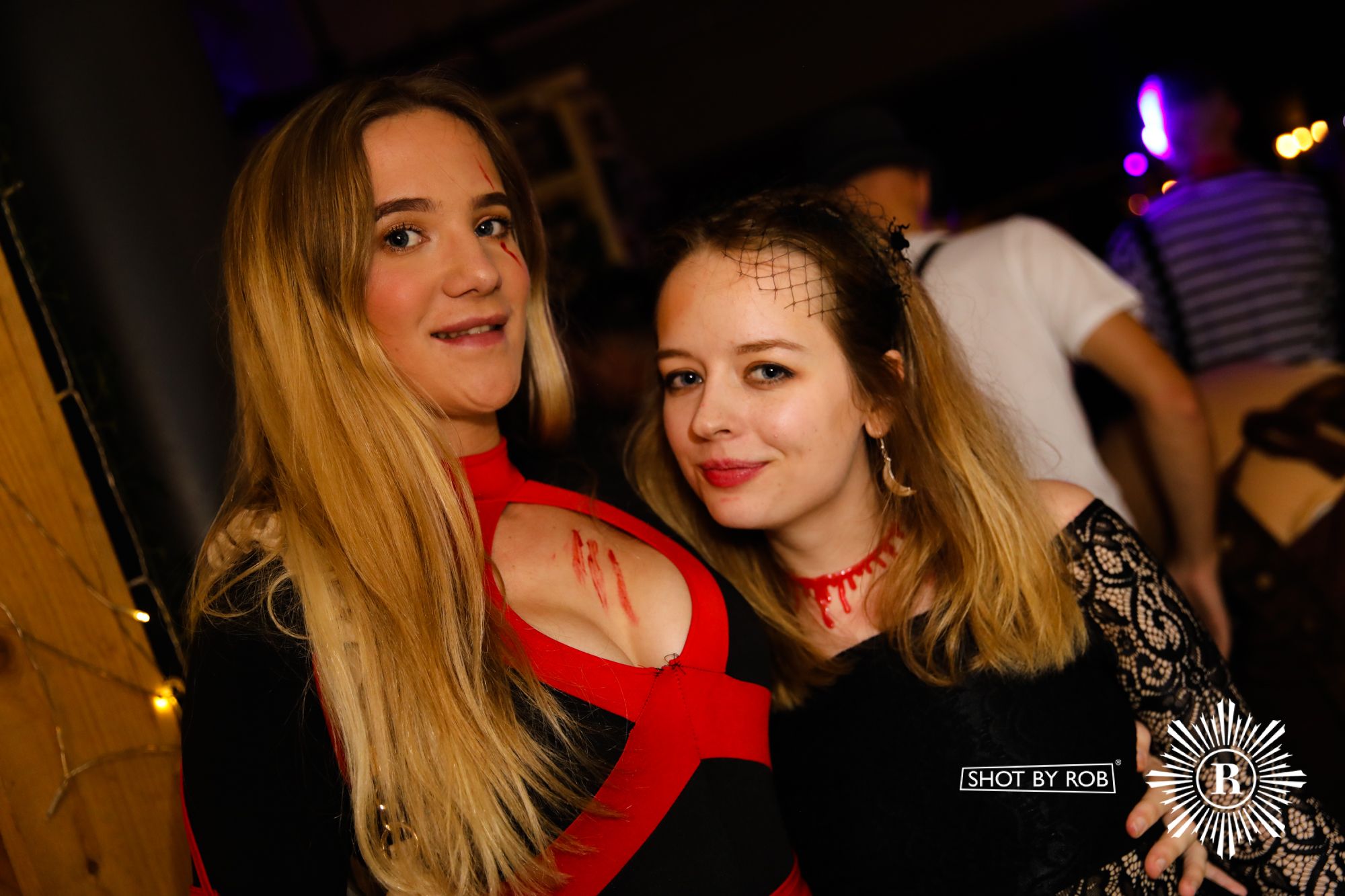 Revellers in Halloween costumes