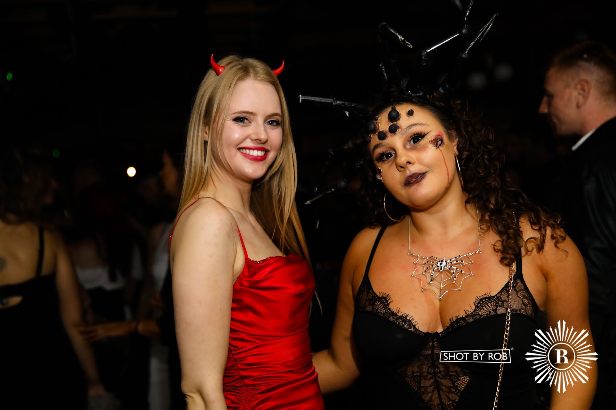 Revellers in Halloween costumes