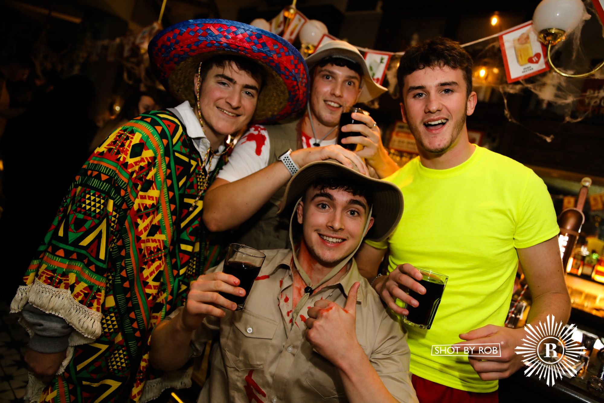 Revellers in Halloween costumes