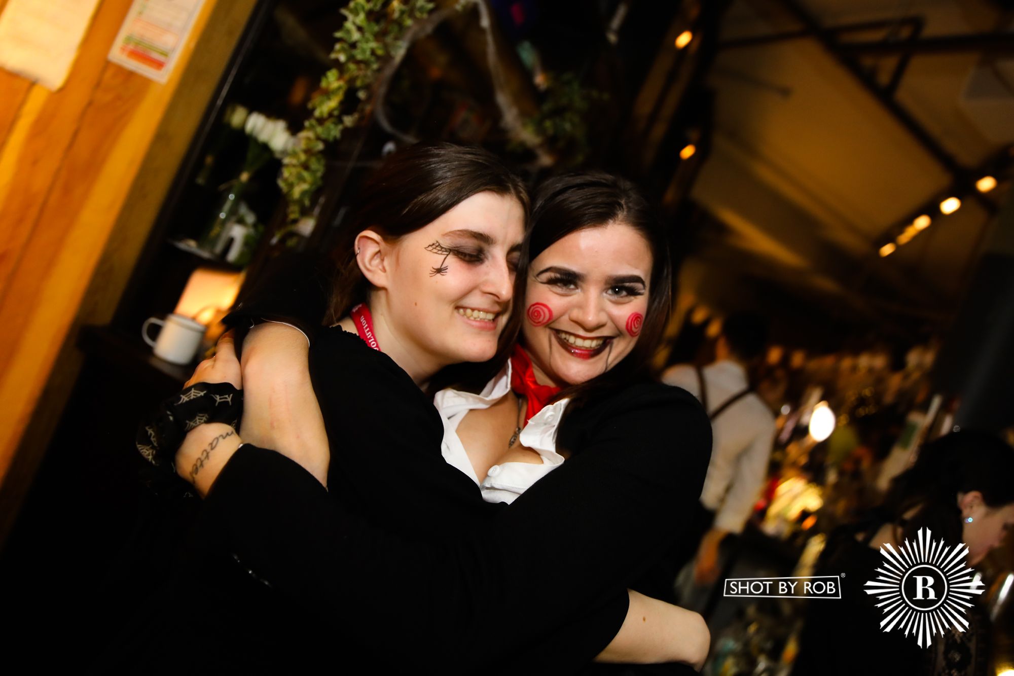 Revellers in Halloween costumes