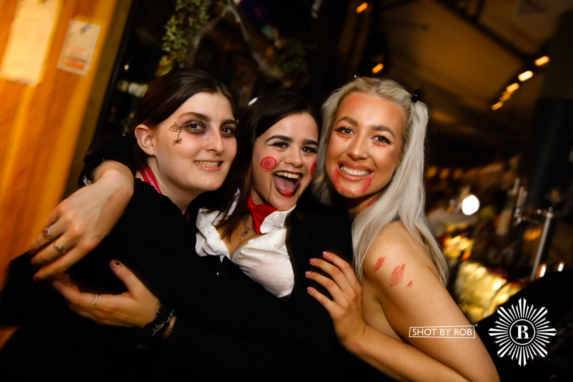 Revellers in Halloween costumes