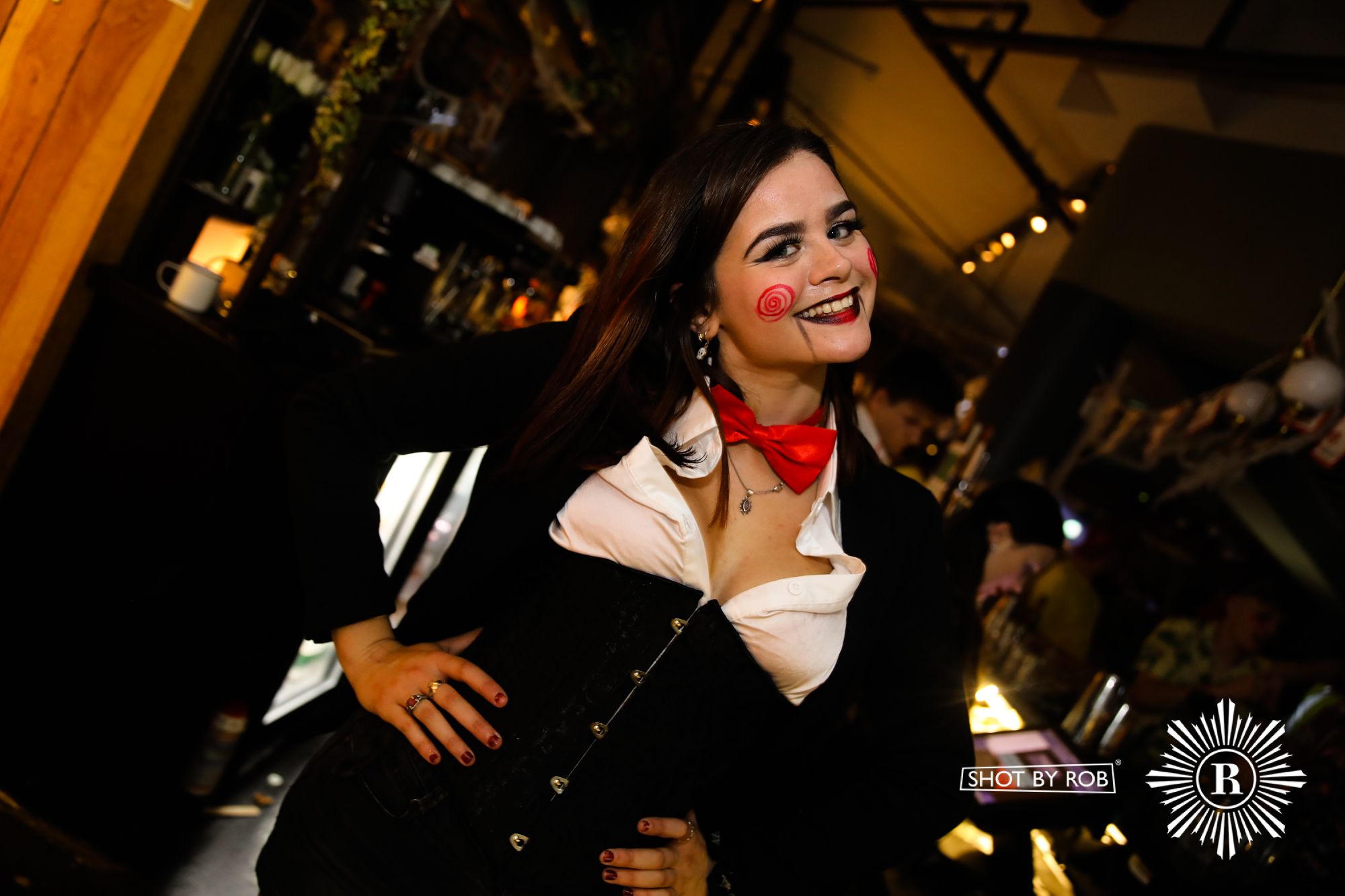 Revellers in Halloween costumes