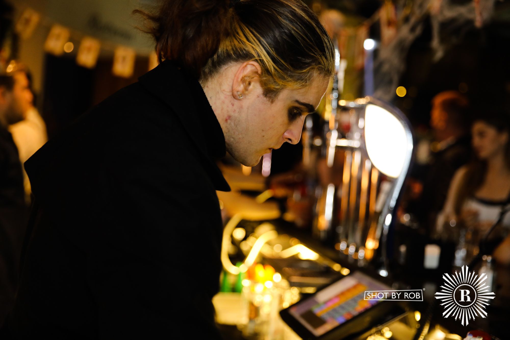 Revellers in Halloween costumes