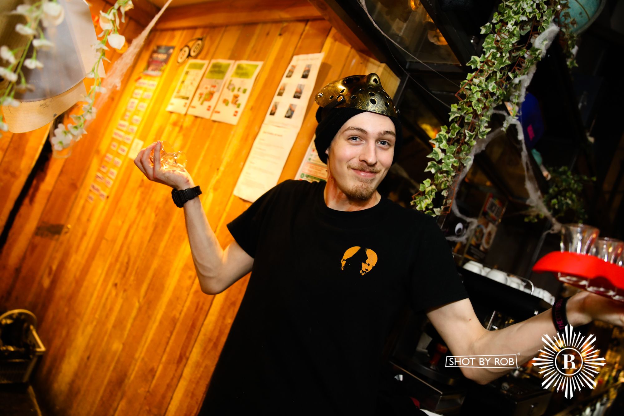 Revellers in Halloween costumes